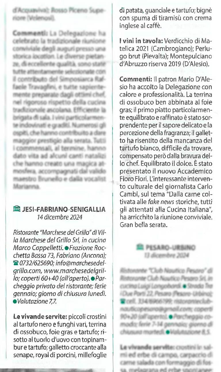 Civilt&agrave; della tavola 2025